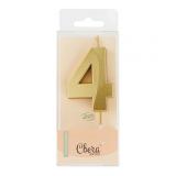 Свеча "4" Грани Золото (4,5см) 1шт._1