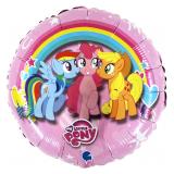 Круг (18"/46см) My Little Pony, Дружные лошадки, Розовый 1 шт._1