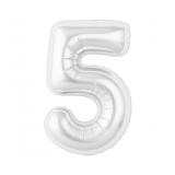 Цифра 5 Slim (40''/102см) Белый блеск 1 шт._1