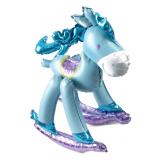 Фигура (18''/46см) 3D Лошадка качалка, Голубая 1 шт._1