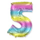 Цифра "5" (40''/102см) Диагональная радуга 1 шт. _1
