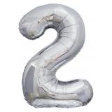 Цифра 2 (34"/86см) ЭКО, Серебро 1 шт._1