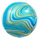 Сфера 3D (24''/61 см) Мраморная иллюзия, Голубой, Агат, 1 шт_1