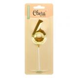 Свеча "6" Золото (4,5см) 1 шт._1