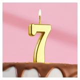 Свеча "7" Золотой (4,5х2,5см) 1 шт._1
