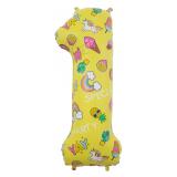 Цифра 1 (34"/86см) Веселые картинки 1 шт._1