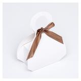 Коробка-сумочка, складная, с бантом и ручкой, белый, 18*12*8 см, 1 шт_1