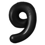Мини-цифра "9" (16''/41см) Черный 1 шт._1