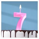 Свеча "7" Грань Розовая (13см) 1 шт._1