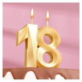 Свеча 18 Грань Золотая (6,5см) 1 шт._1