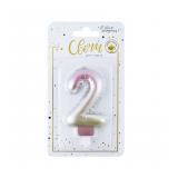 Свеча "2" Нежный градиент (7,5см) 1 шт._1