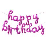 Мини-надпись (17''/43см) Happy Birthday Изящный курсив, Розовый 1 шт._1