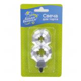 Свеча "8" Грани, Серебро Металлик (7,5см) 1 шт._1
