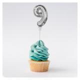 Мини-цифра "9" (5"/15см) Серебро, самодув, Китай 1 шт._1