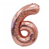Цифра "6" (34''/86см) Розовое золото 1 шт._1