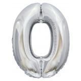 Цифра 0 (34"/86см) ЭКО, Серебро 1 шт._1