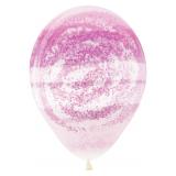 Граффити (12''/30см) Розовый муар, Прозрачный Кристалл 25 шт._1