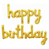 Мини-надпись (17''/43см) Happy Birthday, Золото 1 шт._1