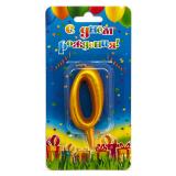 Свеча "0" Овал Золото (7см) 1 шт._1