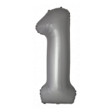 Цифра 1 Slim (34''/86 см) Лунное серебро 1 шт._1