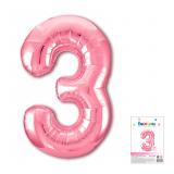 Цифра "3" (40"/102см) Нежный розовый 1 шт._1