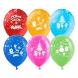 Три Кота, С Новым Годом! (12''/30см) Ассорти Пастель 100 шт._1