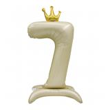 Цифра "7" (40''/102см) Белый песок, Золотая корона 1 шт._1