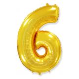 Мини-цифра "6" (16''/41см) Золото, Флекс 1 шт. _1