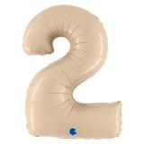 Цифра "2" (40''/102см) Кремовый, Сатин Grabo 1 шт._1