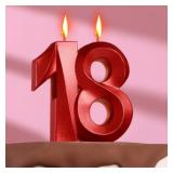 Свеча 18 Грань Красный (6,5см) 1 шт._1