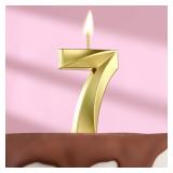 Свеча 7 Грань Золотая (13см) 1 шт._1