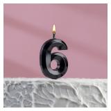 Свеча 6 Грань Черная (13см) 1 шт._1