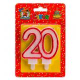 Свеча "20" Значимые даты (красная) 1 шт._1
