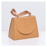 Коробка складная Сумочка с ручкой лентой, крафт, 12*9*6 см, 1 шт_1