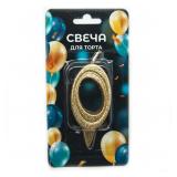 Свеча 0 Грация, Золото с блестками (7см) 1 шт._1