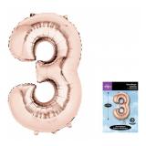 Цифра "3" (34"/86см) Розовое золото 1 шт._1