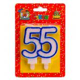 Свеча 55 Значимые даты (синяя) 1 шт._1