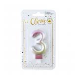 Свеча "3" Нежный градиент (7,5см) 1 шт._1