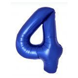 Цифра 4 Slim (34''/86 см) Синий хром, Металлик, 1 шт_1