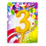 Свеча "9" Гигант, Золото (12см) 1 шт._1
