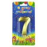Свеча "7" Грани, Золото (7см) 1 шт._1