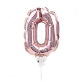 Мини-цифра 0 (7"/18см) Розовое золото 1 шт._1