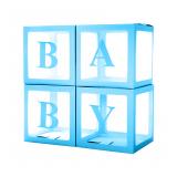 Набор коробок для шаров "Baby" Голубой (30*30*30см) 4 шт._1