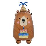 Фигура (31''/79см) Мишка с тортом 1 шт._1