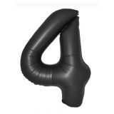 Цифра 4 Slim (34''/86 см) Черный, Сатин, 1 шт_1