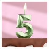 Свеча "5" Грань Изумруд (13см) 1 шт._1