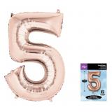 Цифра "5" (34"/83см) Розовое золото 1 шт._1