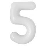 Мини-цифра "5" (16''/41см) Белый 1 шт._1