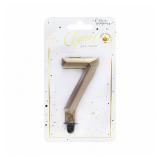 Свеча "7" Бриллиант, Золото (7,5см) 1 шт._1