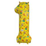 Цифра "1" (34"/86см) Три Кота, желтый 1 шт._1